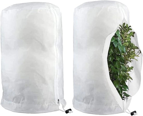 Copertura invernale per piante, protezione dal gelo, copertura invernale per piante in vaso, sacchetto con cerniera, permeabile, resistente alle scalfitture e riutilizzabile, copertura invernale per piante (100 * 120 cm)