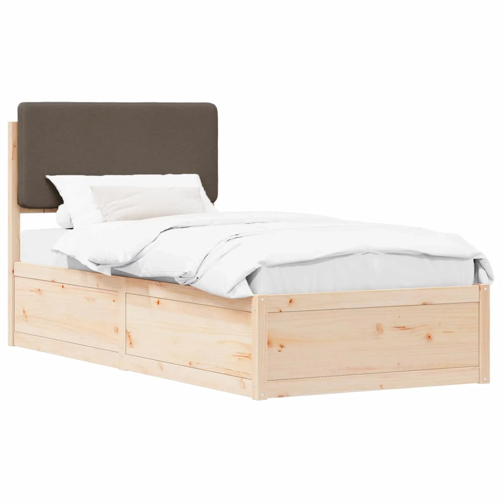 Letto con Testiera Rivestita Talpa 90 x 200 cm Pino massello 877657