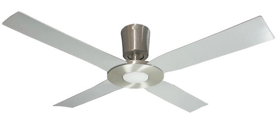 Vam Ventilatore da soffitto con luce LED alluminio naturale 142 cm a risparmio energetico pale di gomma 142 cm telecomando 6 velocitÃ