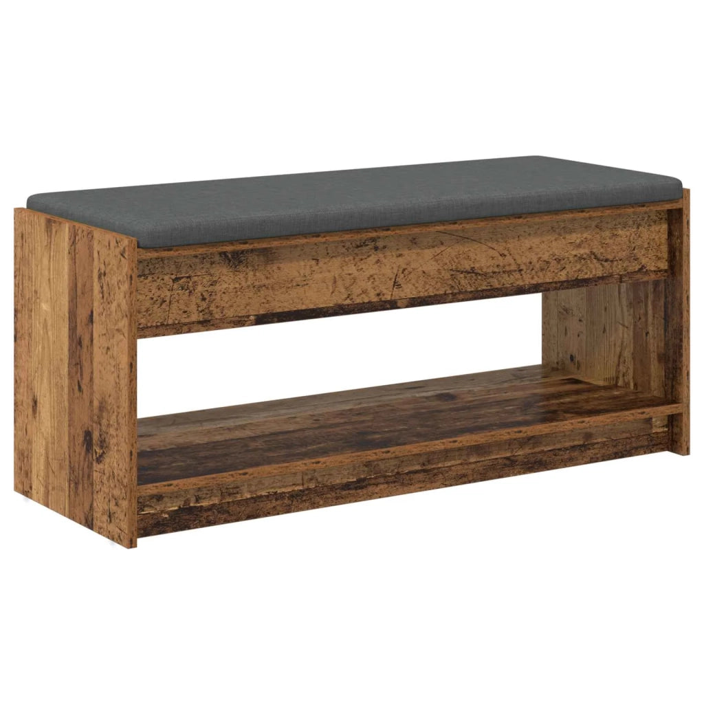 Panca per ingresso con cuscino Legno vecchio 103 x 38 x 45 cm