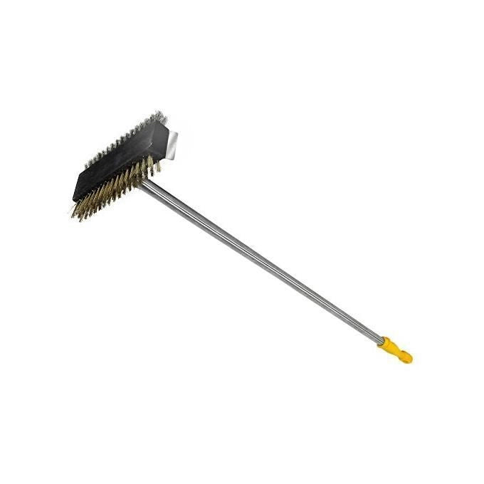 Lilly Codroipo 1085 Spazzola Doppia in Acciaio Inox e Ottone con Raschietto 110 cm colore Acciaio