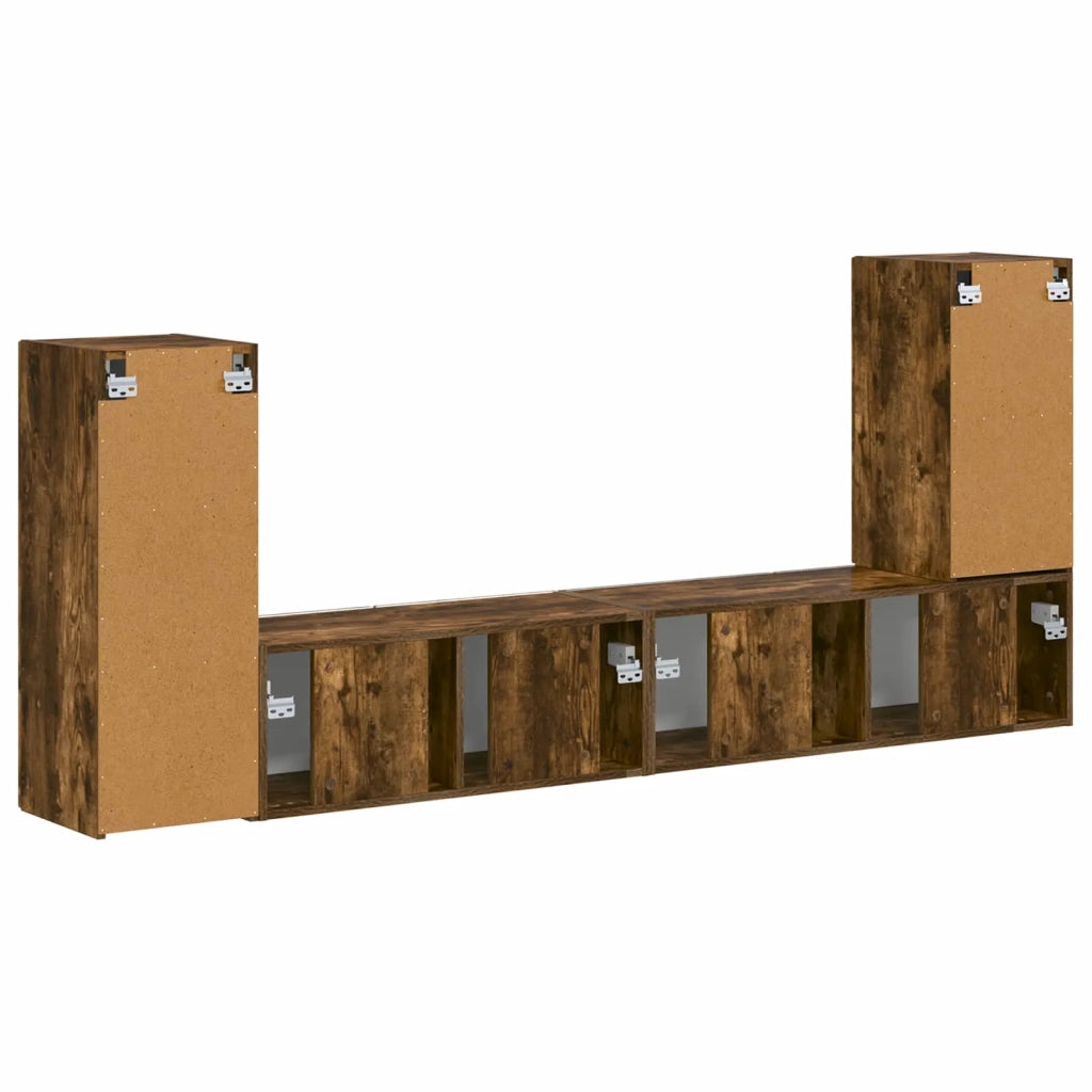 Set mobile TV 4 pcs Rovere fumé Legno multistrato
