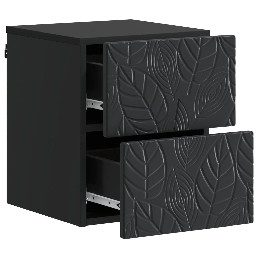 Mobiletto da notte a muro 2 pz Nero 34,5 x 33 x 40 cm 898808