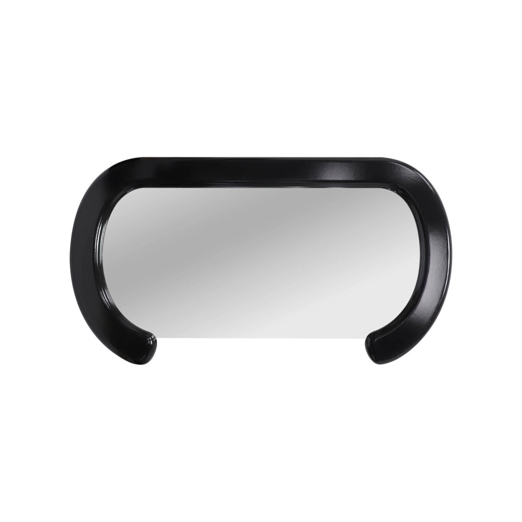 Specchio ovale decorativo in legno, 91cm, nero