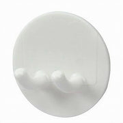 Trade Shop - Set 2 Pz Ganci Adesivi Doppio Casa Bagno Attaccapanni Da Parete Circolare 79337 -