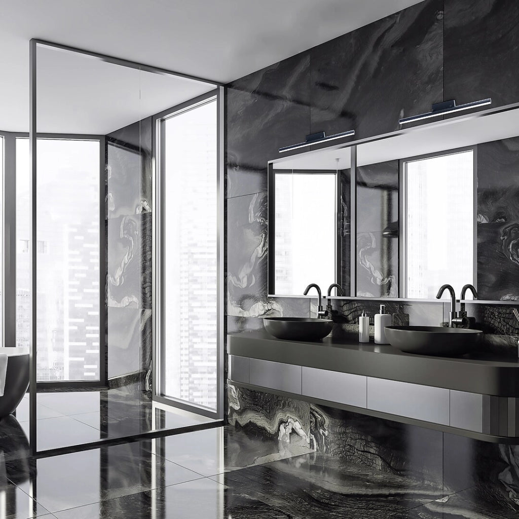 Applique bagno specchio LED 18W nero opaco Evan Rabalux