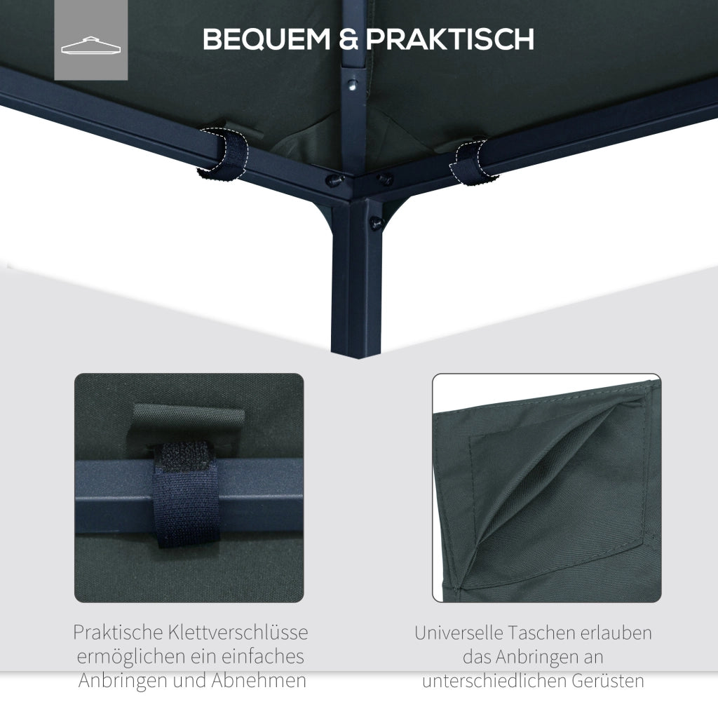 COPERTURA GAZEBO 298x295 cm Poliestere Grigio Scuro