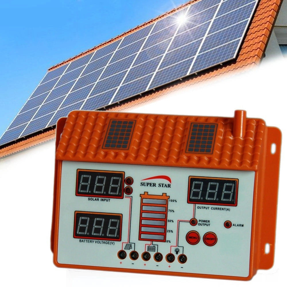 Trade Shop - Regolatore Di Carica Per Pannello Solare 12-24v 50 60a Controller Per Ricarica -     -60 Ampere  -