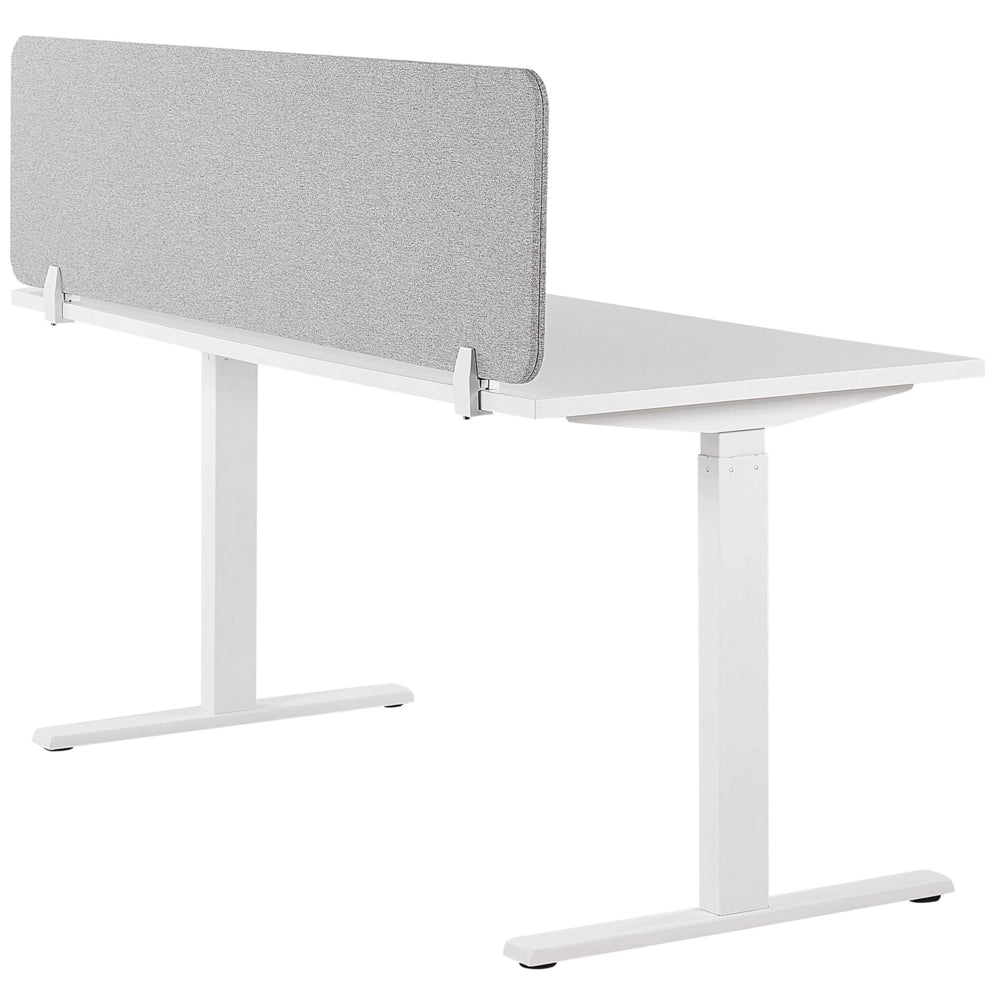 Pannello Divisorio Fonoassorbente in PET 120 x 40 cm Grigio Chiaro in Plastica PET per Scrivania
