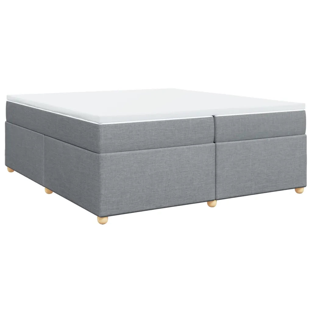 Giroletto a Molle con Materasso Grigio Chiaro 200x200cm Tessuto
