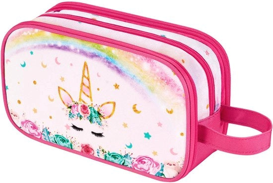 Toilettas per bambine - Toilettas adesivi per bambine con contenitore per cosmetici per donne che campeggiano o viaggiano - Toilettas adesivi per bambine impermeabili e portatili da regalare