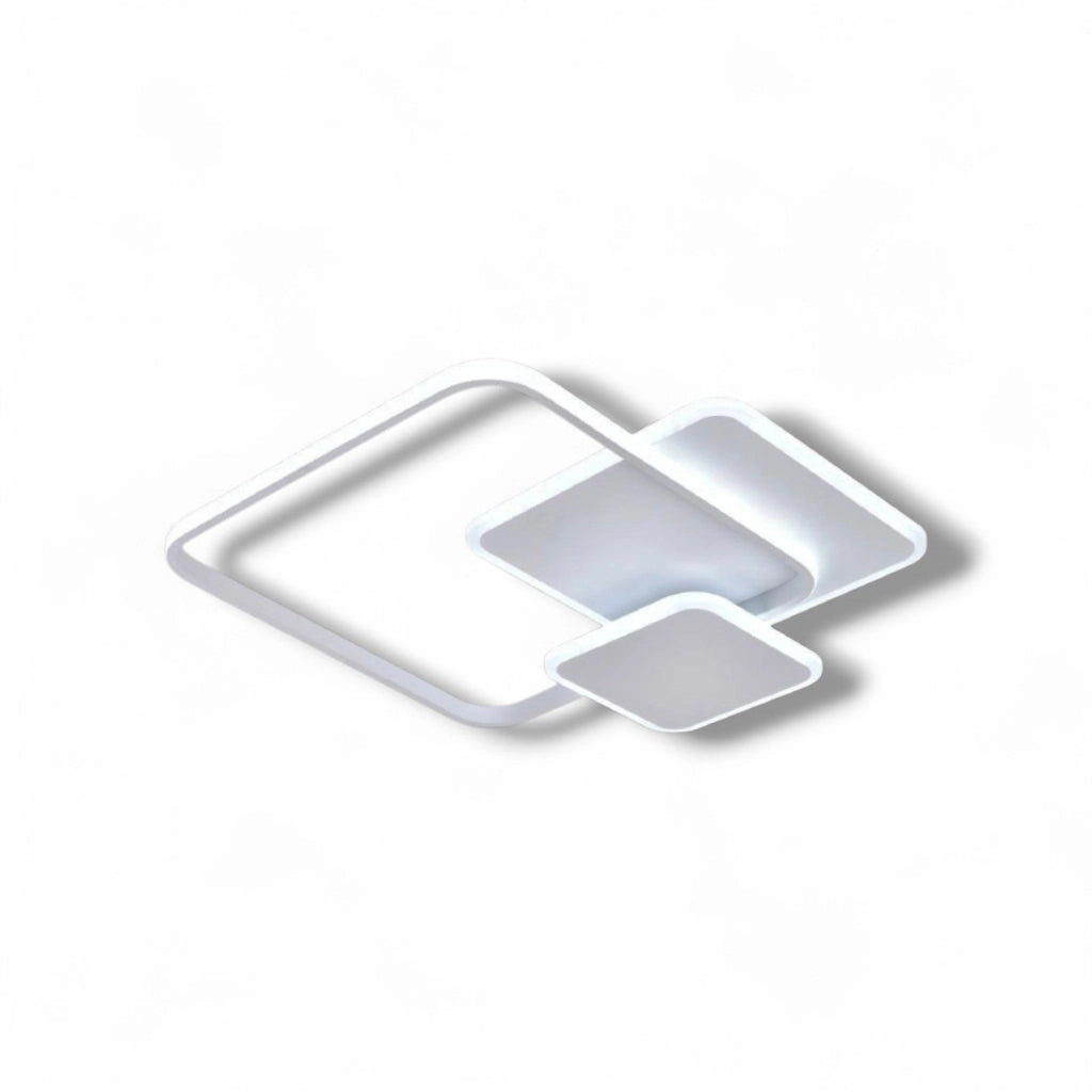 Plafoniera LED 48W Moderna Quadrata Bianco, 3840 Lumen, CCT Switch 3000K 4000K 6500K, Soffitto Interno IP20, Luce Diffusa 270°