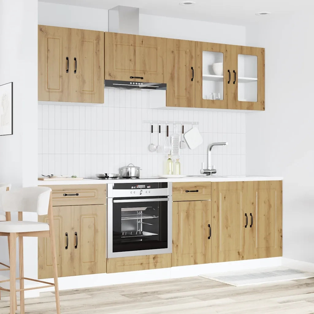 Set Mobili da Cucina 8 pz Kalmar Rovere Artigianale Truciolato