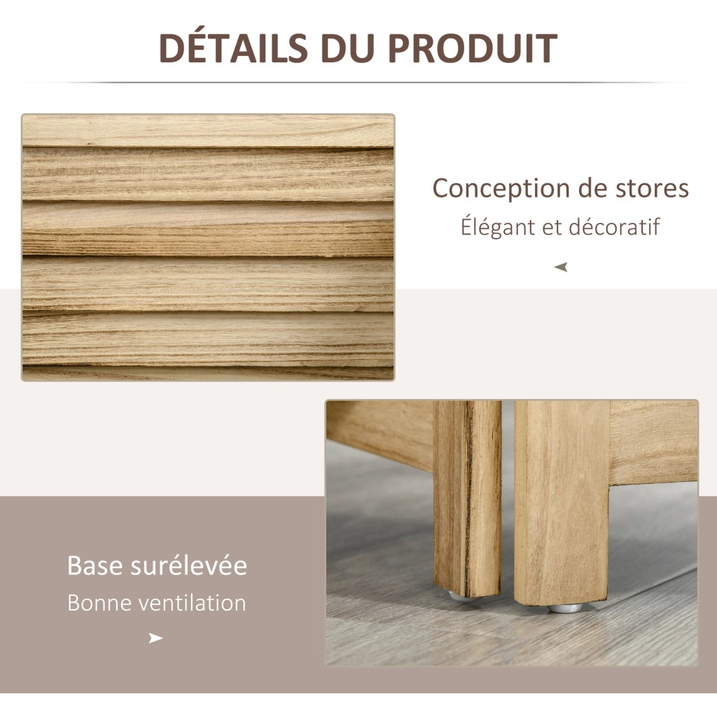Paravento 4 pannelli con ripieghevoli ¨C zephmum ¨C legno di paulownia 3 ripiani