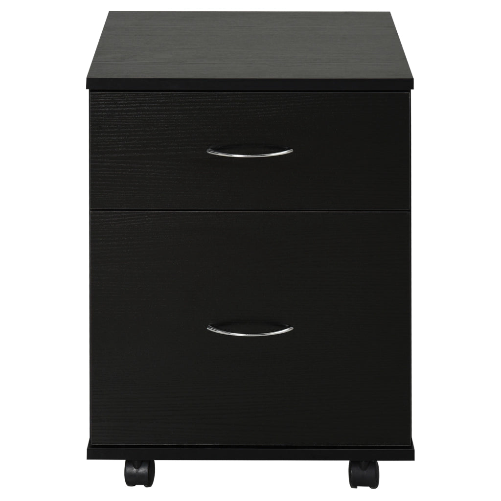 Cassettiera con Ruote ¨C Zephmum ¨C Legno, 2 Cassetti, 41x39x58 cm, Nero
