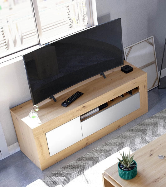 Mobile tv 2 ante Rovere Nodi-Bianco Artik