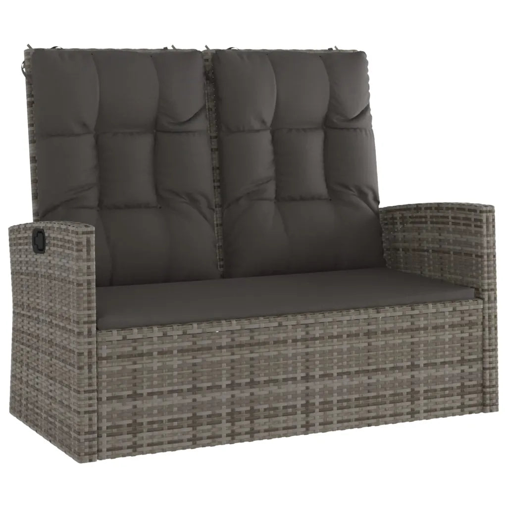 Set Divani da Giardino 4 pz con Cuscini in Polyrattan Grigio 362180