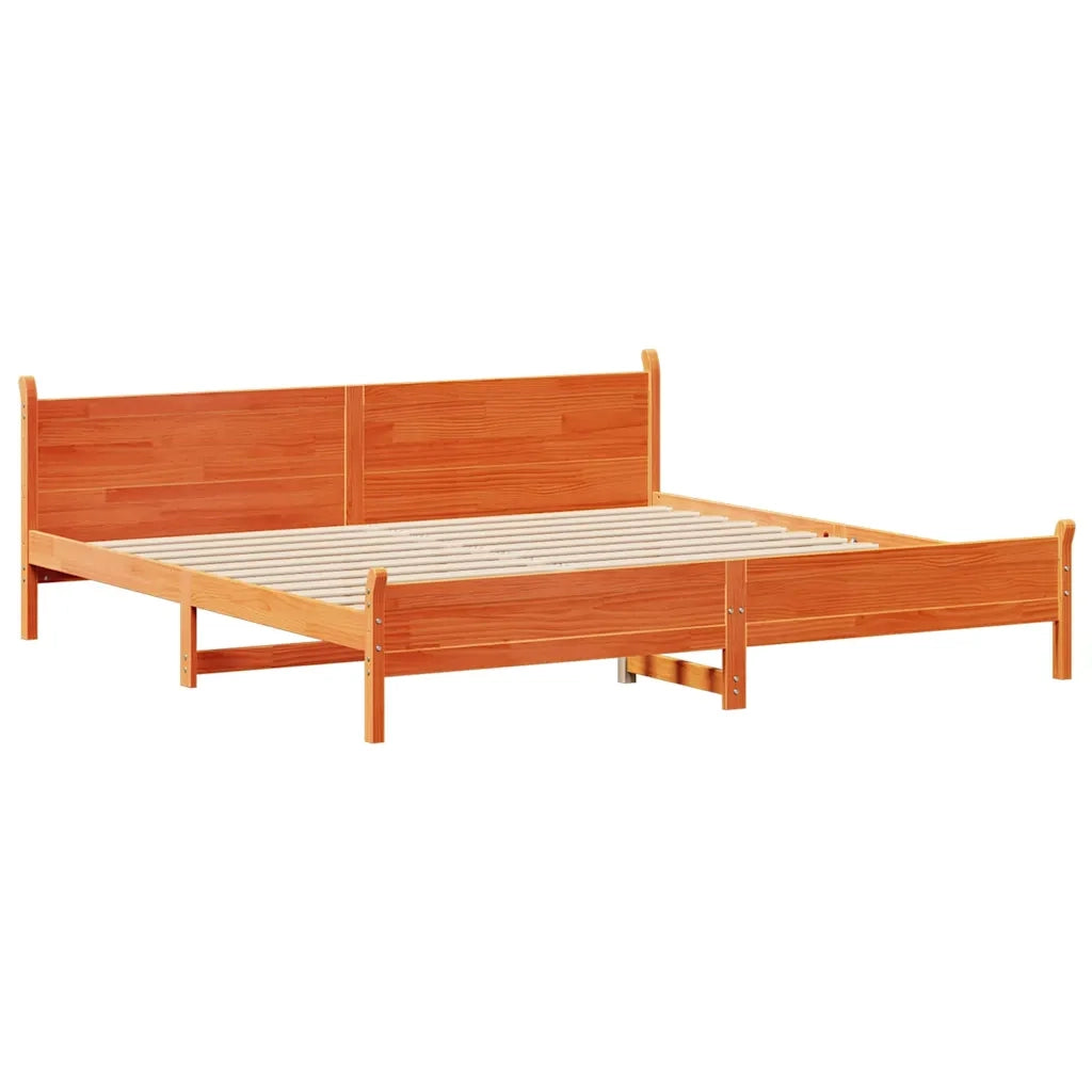 vidaXL Letto senza Materasso Marrone Cera 200x200 cm in Legno di Pino