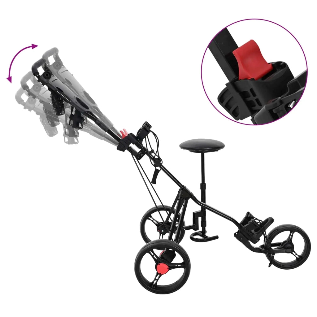 Carrello da golf con sedile Nero 95 x 69 x 114 cm Ferro 42033588