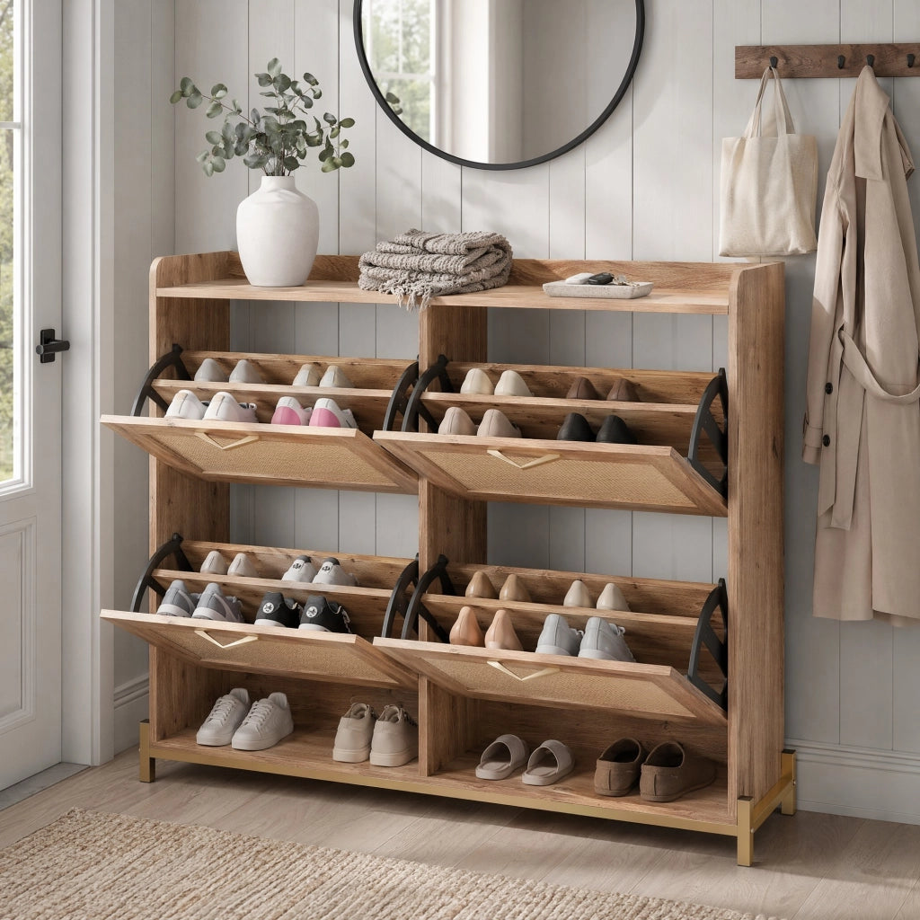 ARMADIO PORTASCARPE salvaspazio 108,5x24x100 cm MDF colore legno