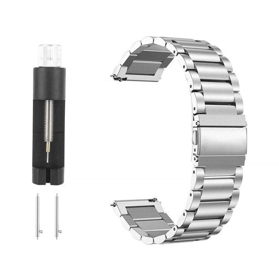 Cinturino orologio in acciaio inossidabile 20 mm - Cinturino di ricambio - Chiusura a doppia piega - Strumento per anelli - Alta qualità - Comfortevole sensazione di portabilità - Cinturino orologio