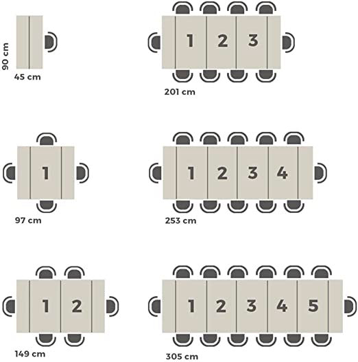 Consolle Allungabile 51/300x90x77 cm Pratika Cemento Bronx