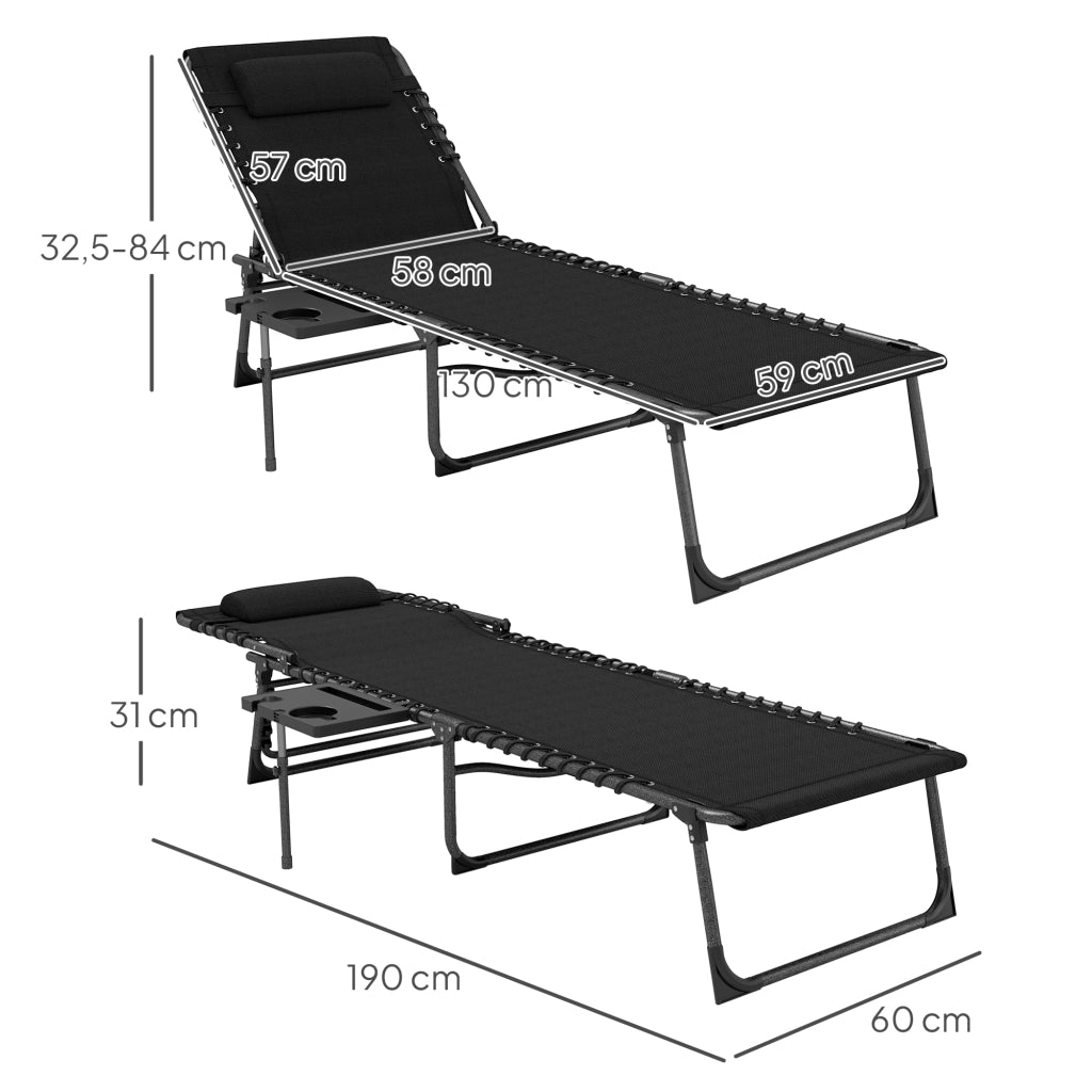 Lettino da giardino pieghevole con cuscino testa ¨C zephmum ¨C grigio, polyrattan, 5 posizioni