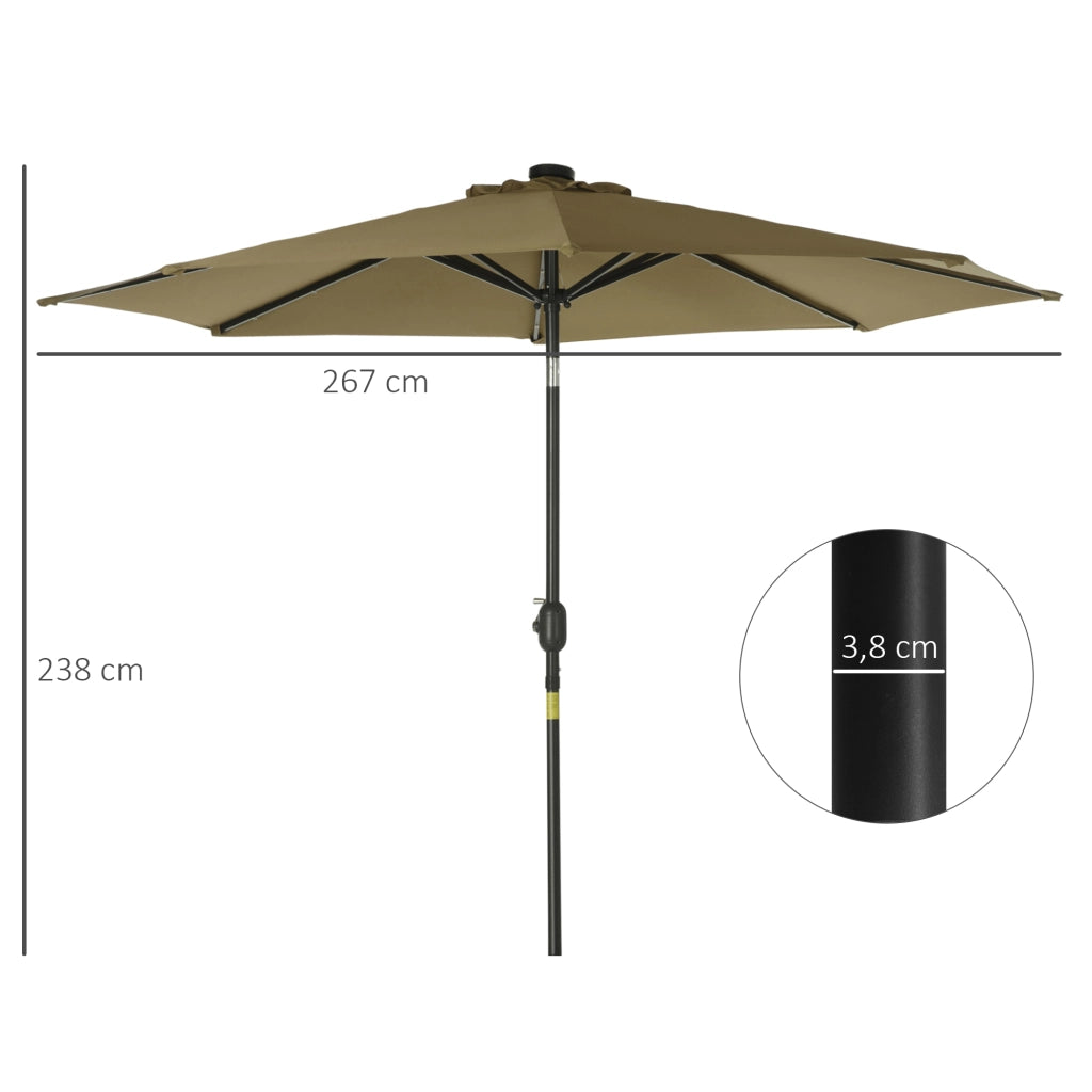 Ombrellone ottagonale inclinabile ¨C zephmum ¨C marrone ?270x240 cm