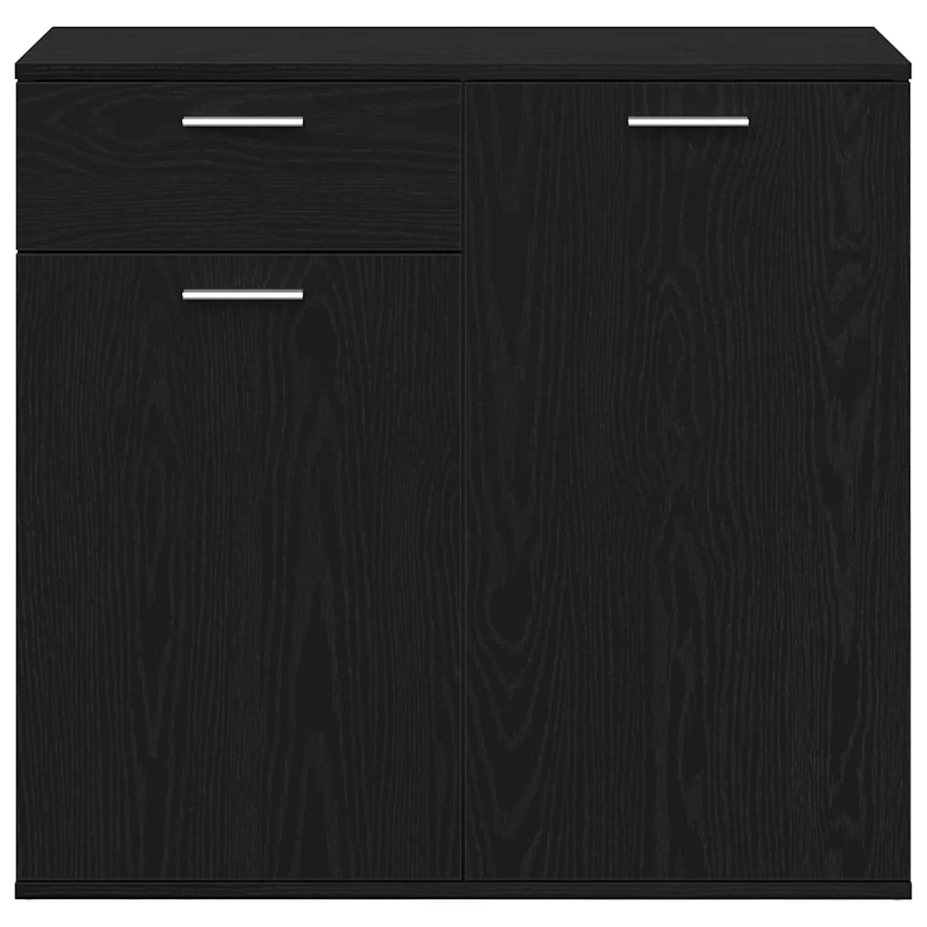Credenza-Buffet-Armadio da cucina Rovere Nero 80x36x75 cm in Legno Multistrato