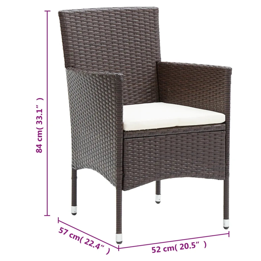 Set da Pranzo da Giardino in Polyrattan 11 pz Marrone cod mxl 37949