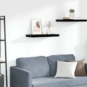 Scaffale a Parete Nero Lucido 60x23,5x3,8 cm in MDF cod mxl 33261