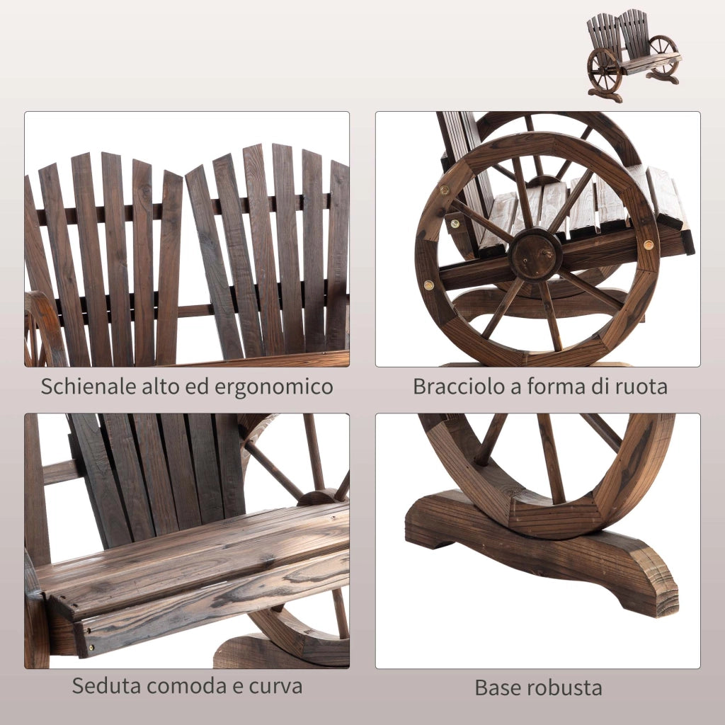 Panchina da Giardino in Legno ¨C zephmum ¨C 108x66x95cm Colore Legno