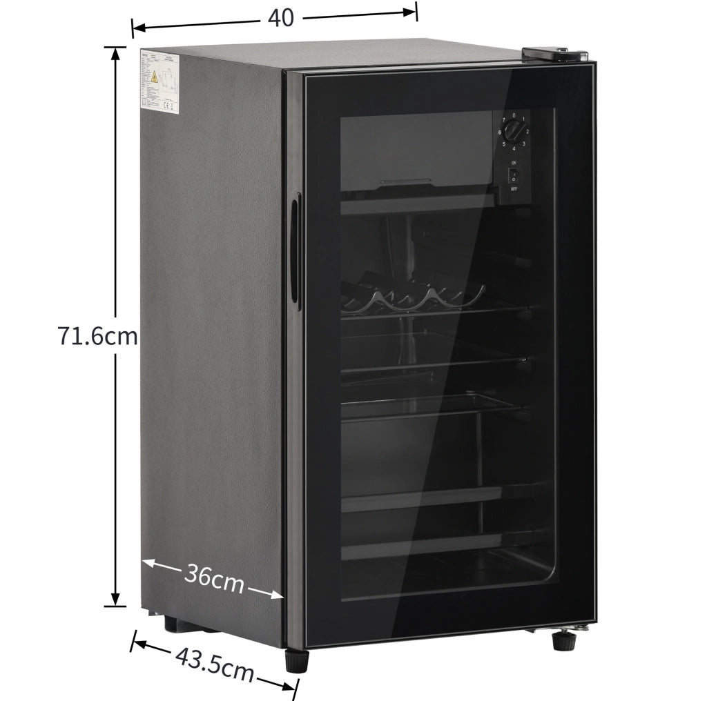 Frigorifero 76 L con congelatore 6 L; nero; acciaio inox