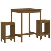Set Bar da Giardino 3 pz | Set Salotto da Giardino ambra in Legno Massello di Pino