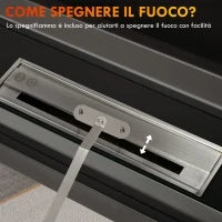 Camino Bioetanolo a 3 Lati con Bruciatore da 2.4L e Durata 4 Ore, Copertura 30㎡, 100x30x55cm, Nero