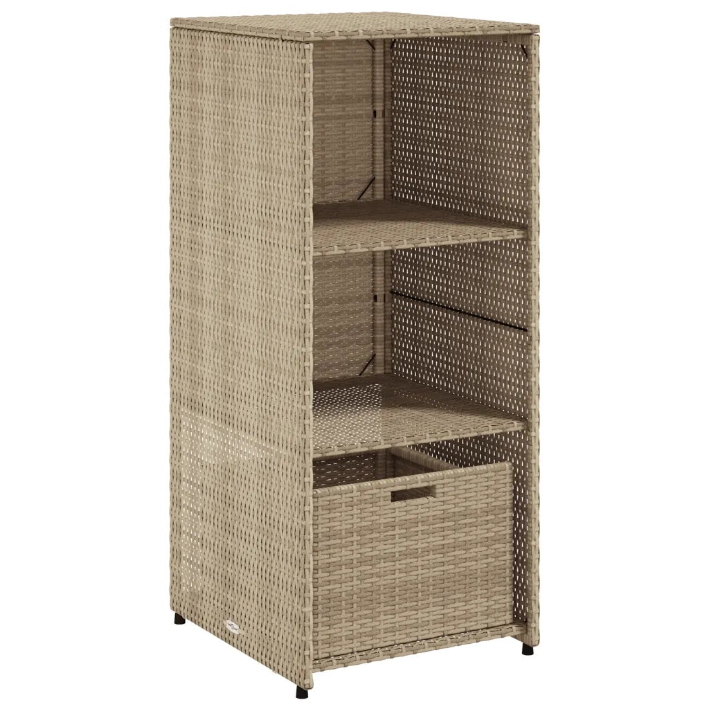 Armadietto Portaoggetti Giardino-Armadio per esterni Beige 50x55x115cm Polyrattan