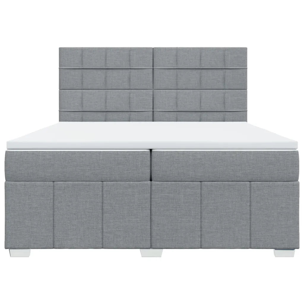 Giroletto a Molle con Materasso Grigio Chiaro 200x200cm Tessuto