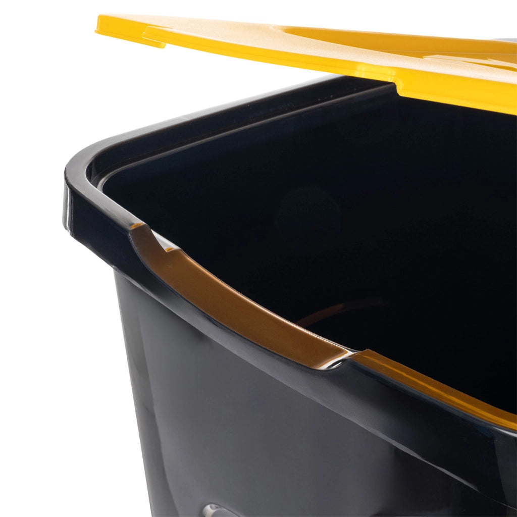 Contenitore per la raccolta differenziata KADAX, 50 litri, in plastica gialla.