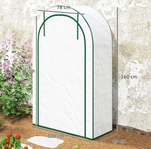 Serra portatile bianca a 4 livelli con 7 ripiani, 100 x 45 x 160 cm