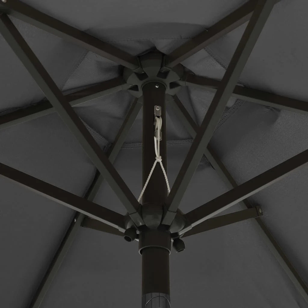 Ombrellone con luci LED antracite 200 x 211 cm alluminio 02_0008089