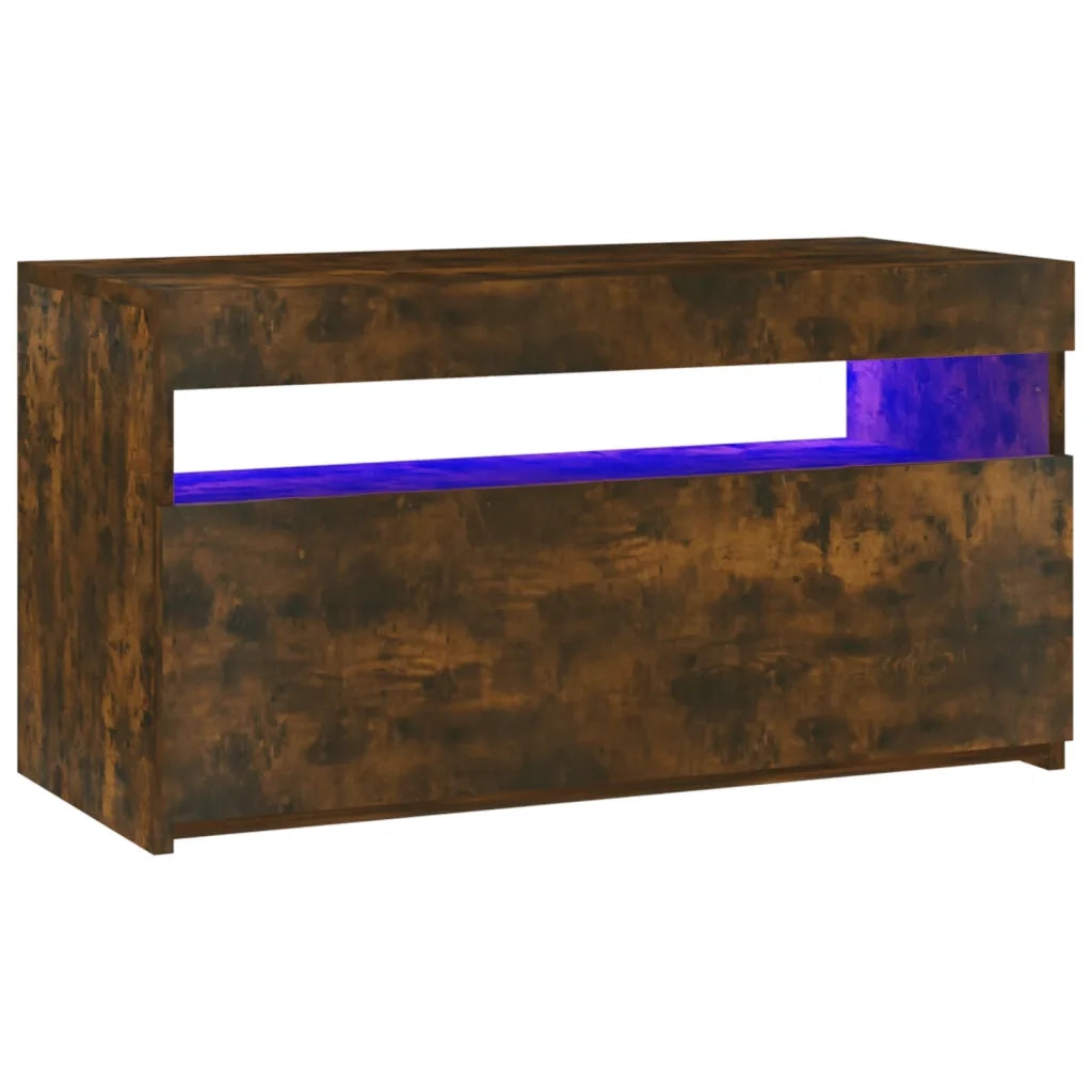 Mobile Porta TV con Luci LED Rovere Fumo 75x35x40 cm  cod mxl 16638