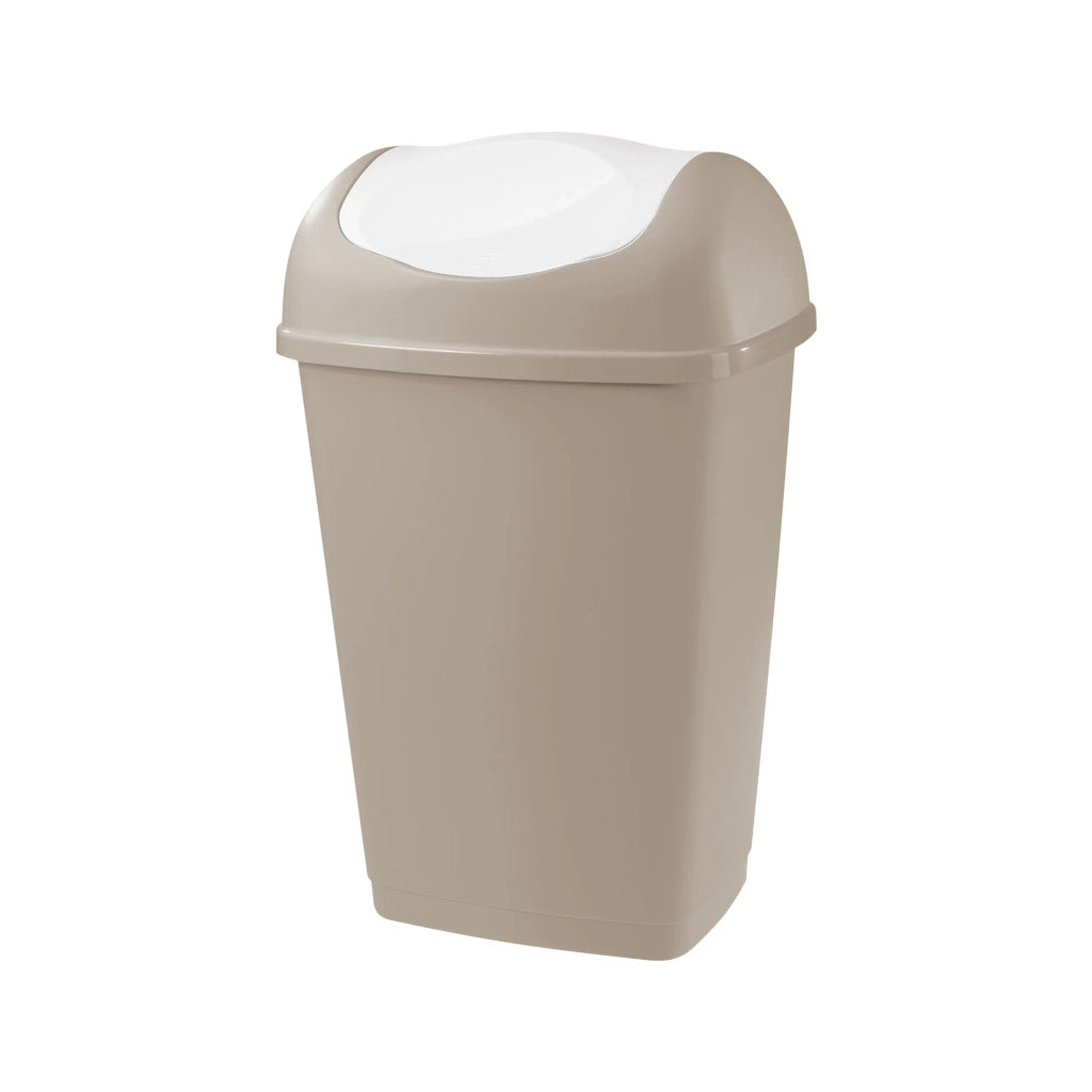 BIDONE IMMONDIZIA 'GRACE' Lt 50 - cm 40,5 x 32 x h 65,5 talpa/bianco  - TONTARELLI