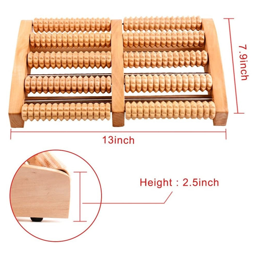 Trade Shop - Massaggiatore Per Riflessologia Plantare Piedi Mani Rullo In Legno Agopressione -