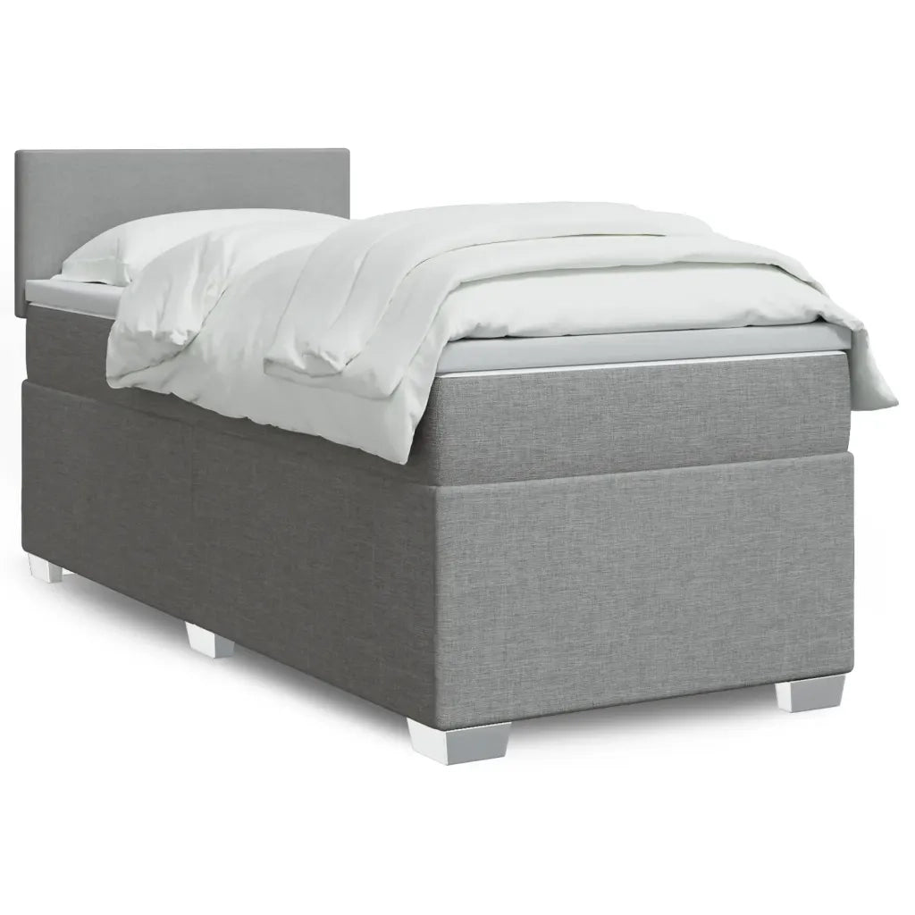 Giroletto a Molle con Materasso Grigio Chiaro100x200 cm Tessuto 3288092