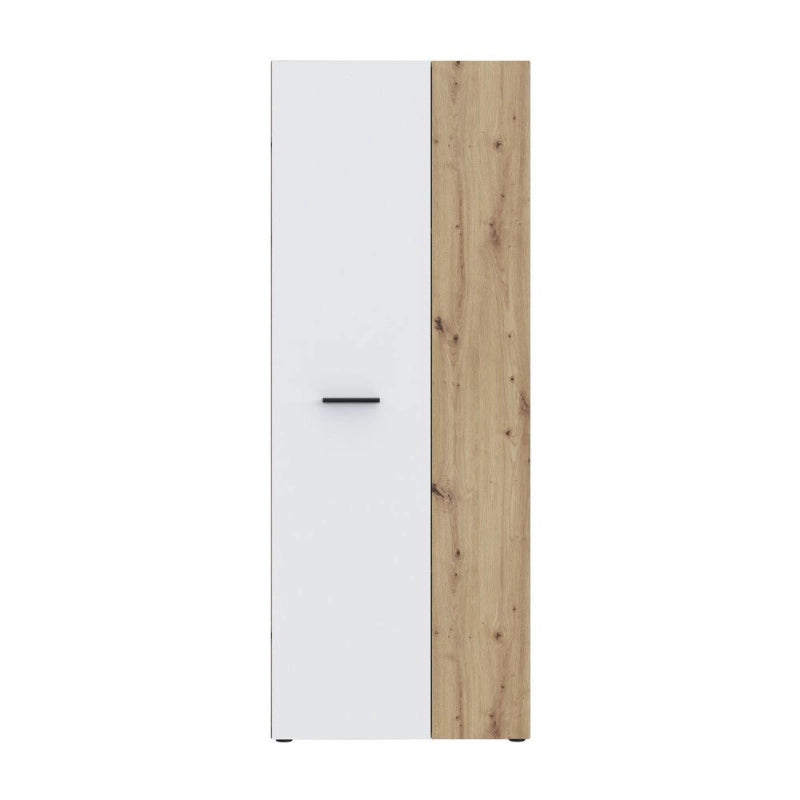 Armadio multiuso Teodoro 2 ante con portascope struttura rovere e 1 anta bianco