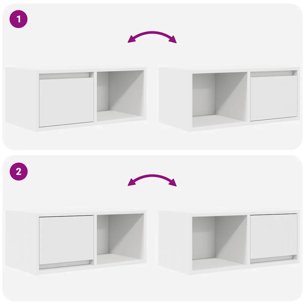 Mobile Porta TV Bianco 60x31x25,5 cm in Legno Multistrato 861436