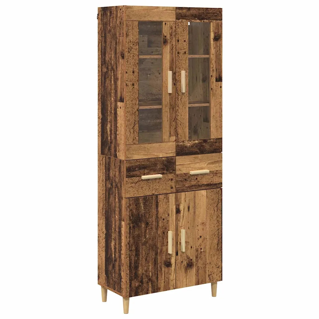 Credenza | Madia | Buffet da pranzo | Armadio da pranzo Legno vecchio 69,5 x 34 x 180 cm Legno multistrato