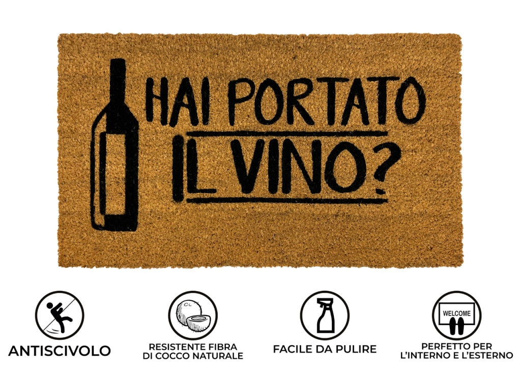 Zerbini Entrata Ingresso Casa Da Esterno Antiscivolo In Cocco Varie Fantasie - 70x40 - Vino
