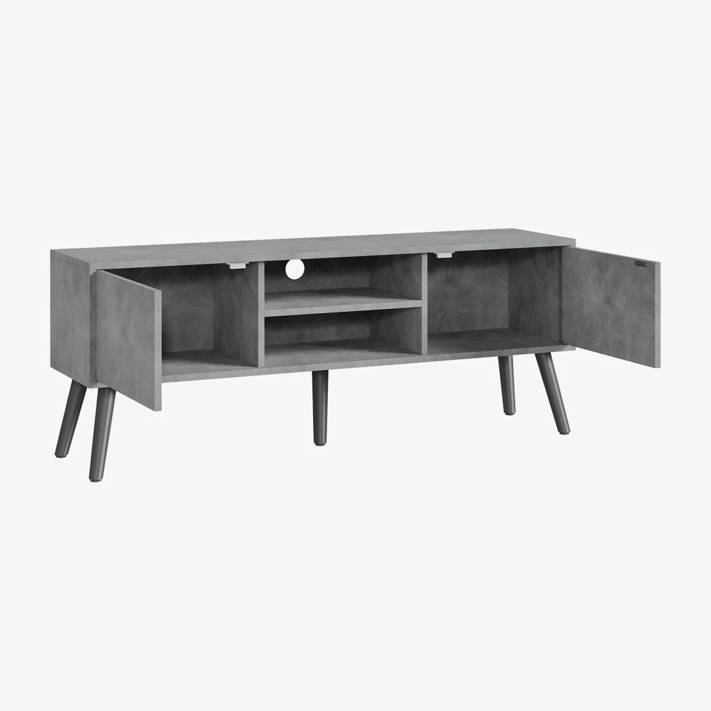 Mobile Porta TV Eskilstuna a 2 Ante e Ripiani 120 x 30 x 47 cm - Effetto Cemento [en.casa]