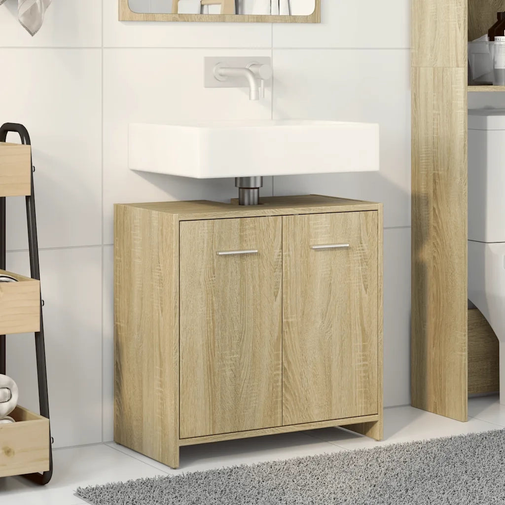 Mobile Lavabo | Armadio Lavabo Bagno Rovere Sonoma 60x33x60 cm Legno Multistrato